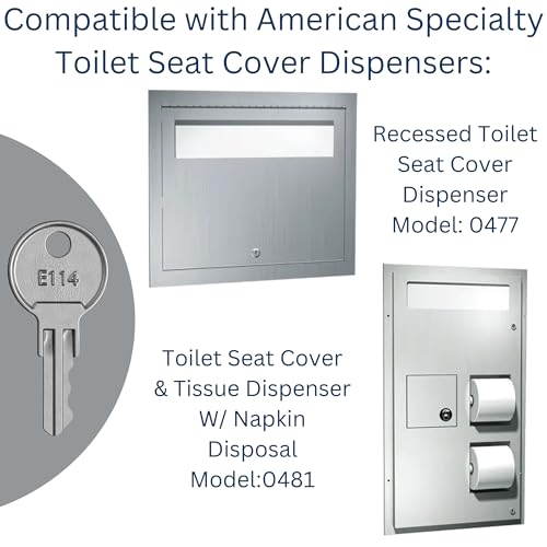 Image of E114 Dispenser Key for ASI Paper Towel, Toilet Paper and Soap Dispensers (1 Pack)