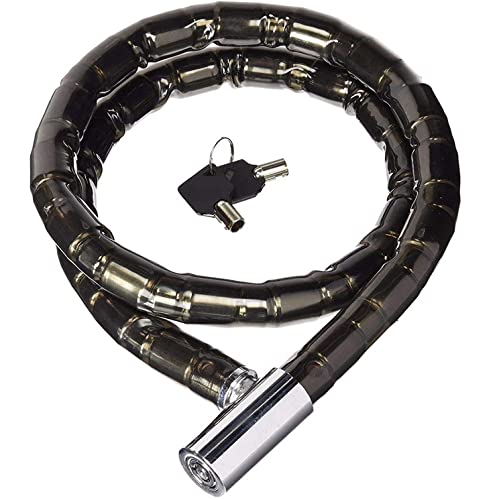 OUKAIDA Candado de Seguridad para Motos y Bicicletas, Blindado Antirrobo y Reforzado, con Llave, 1 Metro, PVC Recubierto