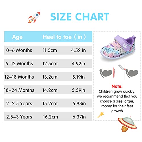 Feetcity Baby Sneakers Infant Shoes Newborn Walking Shoes Girls Boys Shoes Lightweight Breathable First Walkers Shoes 0-6 Months Infant Whitepurple #TOP1