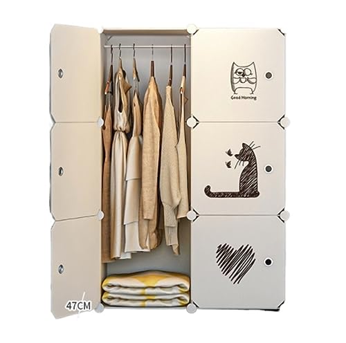 IWENZHKPA Armario Portátil Ropa Armario De Combinación Plástico, Almacenamiento Colgante con Puerta, Dormitorio, Hogar, Habitación Alquiler Armarios Ropero(75 * 47 * 111cm)