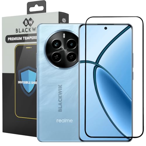Image of Blackwik Tempered Glass Screen Protector for Realme 12 Plus /Realme P1 / Realme Narzo 70 / Realme Narzo 70 Pro /Narzo 70 Turbo with Edge-To-Edge Protector Coverage | Easy Installation Kit (Black)