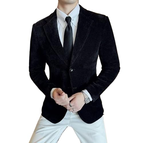Blazer Corduroy Suit Jacket Korean Business Slim Fit Formal Social Banquet Dress Jacket