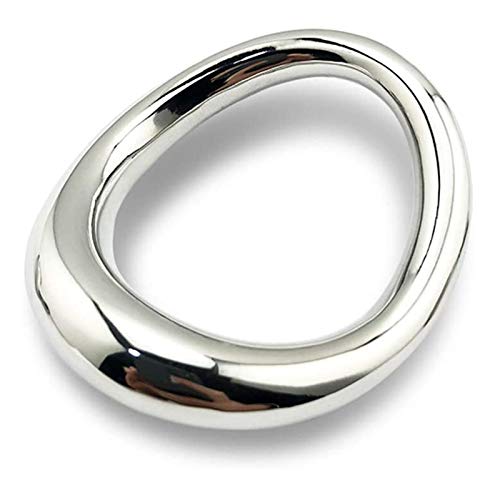 SeLgurFos Gebogen Cockringe Für Männer, Penisring Sexuelle Set Edelstahl Metall Hodensack Penis Bondage Stretch Ring Männer Sexspielzeug Erektion Hodenring (44x49mm)