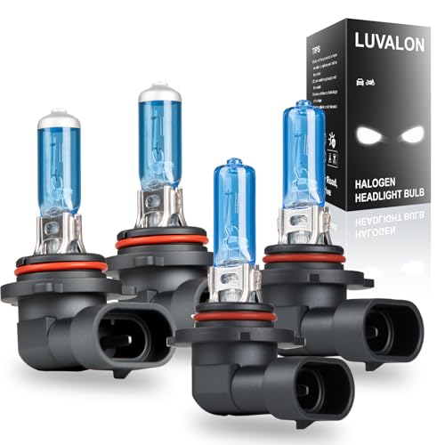 LUVALON Fit For Honda Civic Headlight Bulbs Combo 2004 2005 2006 2007 2008 2009 2010 2011 2012 2013 2014 2015 9005/HB3 High Beam 9006/HB4 Low Beam Halogen Headlight Bulbs 6000K Long Life Pack of 4