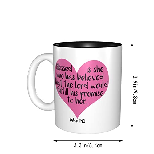 Blessed is She Luke 145 Christian Mug Regalo Inspirational Women Scripture Quote Faith,Inner Color Taza de café Taza de… - Imagen 6