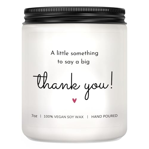 Thank You Gifts for Women Men - Appreciation Gifts for Women Thank You Candle Hostess Birthday Gift Teacher Coworkers Friend Nurse Boss - Lavender Scented Candle