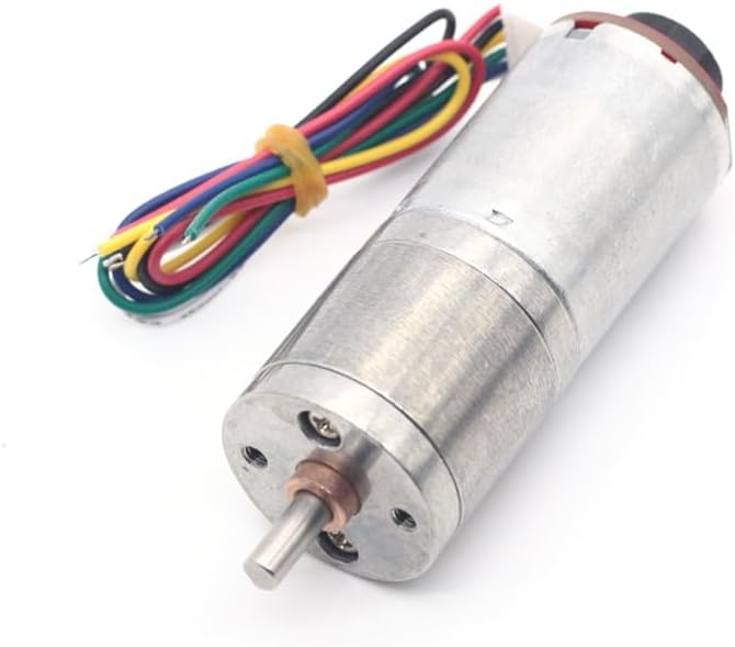 AOLONG JGA25-370B 12V 25mm 8.6-977RPM Diameter Micro DC Encoder Motor All Metal Gear - (Speed(RPM): 41, Voltage(V): 12V)