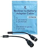 Blue Cactus Adapter Cables for Recliner Battery Pack - Adapts Your Battery to Your Recliner - 1pc 2-pin Male to 5-pin Female - 1pc DIN 45322: 5-pin to 2-pin Male, Compatible with La-Z-Boy (2-pc, 6.9')