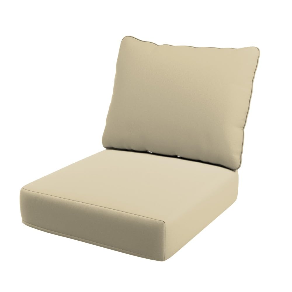 California Umbrella Foam Deep Seat Cushion, 24 x 48 inches , Antique Beige