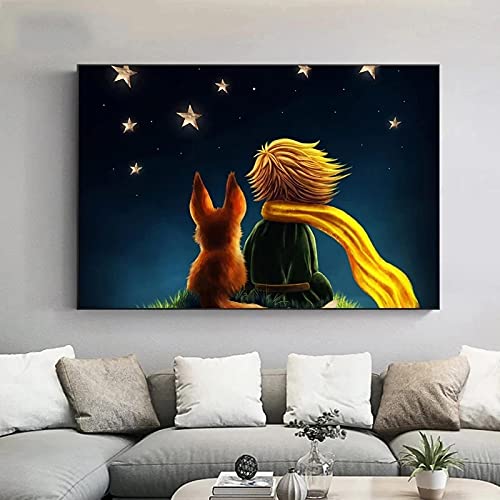 JLFDHR Impression sur Toile 40x60cm sans Cadre Le Petit Prince Movie Poster Kids Chambre Wall Art pour la décoration de la Maison Cover