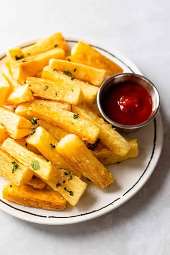Natural Raw Fijian Cassava (Pack of 1 x 2.2 Lbs Bag) Yucca Roots, Tavioka, Imported From FIJI Islands, #1 Frozen White CASSAVA