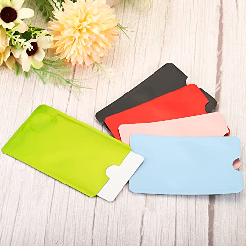 patikil rfid blocking sleeves 10 pcs aluminum identity theft prevention credit cards secure protector holder sleeves for nfc purse pink