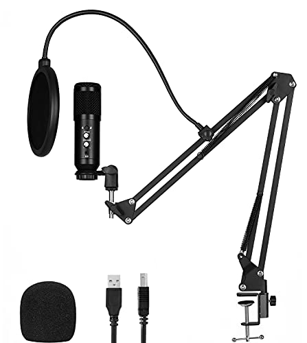 Photo 1 of USB Microphone for PC/Mac OS-HAGHAT with Active Noise Reduction, Professional 192KHz/24Bit Microphone Kit for YouTube/TIKTOK Recording, Streaming, Games, Music, Dubbingrecording