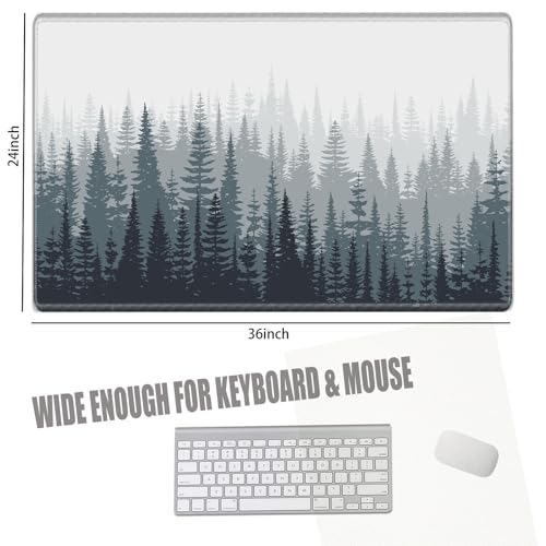 Image of 36x24 Mouse Pad Misty Forest Desk Mat Large Mousepad Gaming Giant Mouse Mat Huge Oversized Desk Pad XXXL Computer Mat for Office Work Women
