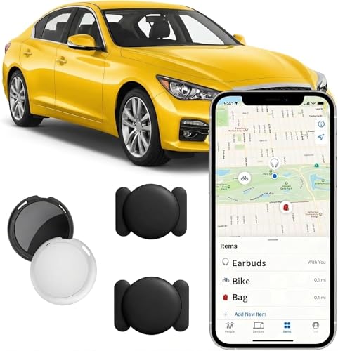 2 Pack GPS Tracker for Vehicles with Magnetic Case Global Real-Time Bluetooth Tracking Device for Cars Hidden Work with Apple Find My (iOS Only) Waterproof No Fee No Subscription No SIM
