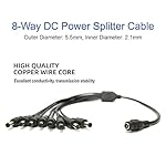 SOLTECH-8-Way-DC-Power-Splitter-Cable-for-Security-Cameras-1-Female-to-8-Male-55-21mm-8-Channel-Y-Adaptor-for-CCTV-Surveillance-Cameras
