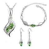Platinum-plated Fashion Jewelry Set with Imported Crystal Element (CF-1083-S03)