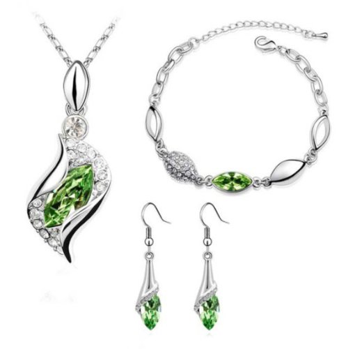 Platinum-Plated Fashion Jewelry Set With Imported Crystal Element (Cf-1083-S03) #TOP8