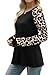WIHOLL Long Sleeve Shirts for Women Raglan Fall Outfits for Women 2025 Cute Early Womens Fall Fashion 2025 Winter Clothing Ladies Tops Blouses Dressy Casual Work Cozy Boho Clothes Leopard Print L