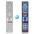 Backlit Universal Remote Control, Universal TV Remote Replacement for Samsung, LG, Sony, Sharp, Apple,TCL,Vizio, Panasonic, for TVs/DVD/Audio/Cable Boxes and More 8-Device(Silver)