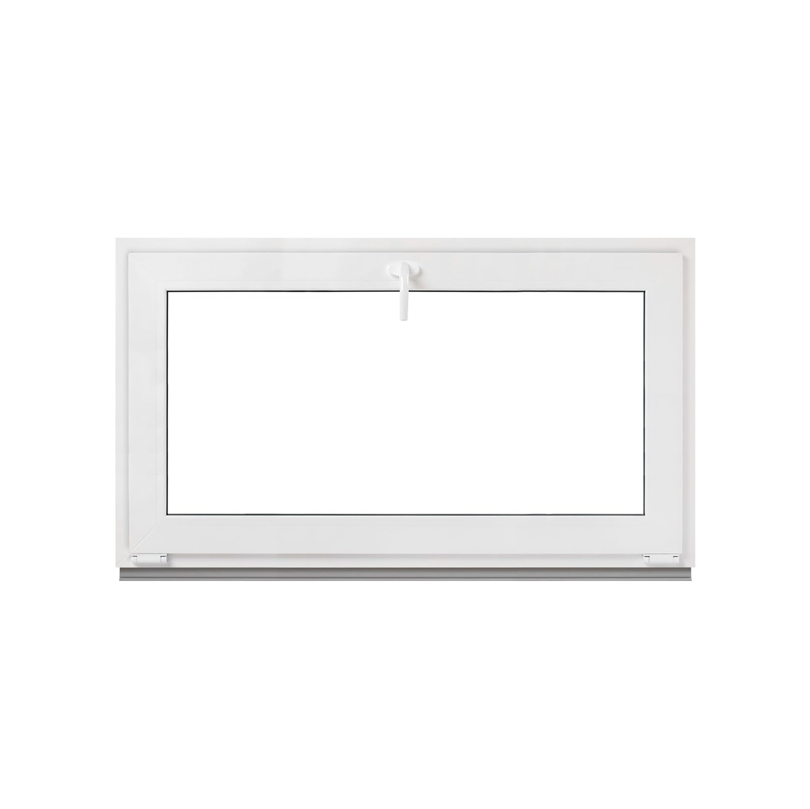 Finestra per cantina, bianca, 80 x 50 cm, 2 scomparti, 32 mm (4/24/4), finestra in plastica, larghezza x altezza (800 x 500 mm), funzione finestra inclinata