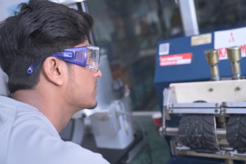 Image of Karam ES007 Safety Goggles with Clear Lens | Scratch & Impact Resistant | Safety Glasses for Multipurpose Use for Pollution, Dust, Riding & Construction Work
