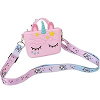 FASHION YO Unicorn Sensory Pop Bag Girls Shoulder Bag, Silicone Pop Fidget Toy Bag Poppet Handbag Purse Push Bubble Messenger Bag Anxiety Stress Relief for Children, Girls