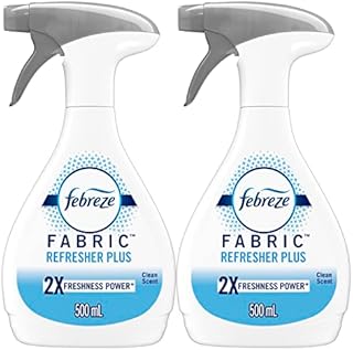 Febreze Fabric Spray, Odor Fighter for Strong Odor, Refresher Spray PLUS with Clean Scent, 16.9 oz (2 Count)