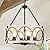 Farmhouse Chandelier 4 Light Rustic White Drum Chandeliers for Dining Room Light Fixtures Over Table Vintage Round Pendant Lights Kitchen Island Lighting for Entryway Foyer Bedroom Hallway Living Room