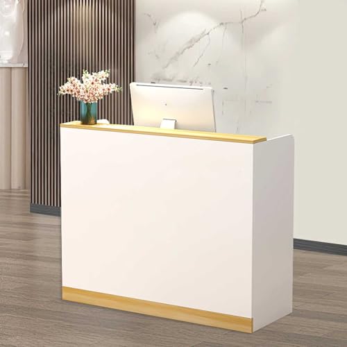 Escritorio de recepción con cajones, mostrador de caja registradora versátil para peluquerías, tiendas de ropa y pequeñas empresas. Solución de muebles elegante y funcional