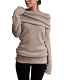 ❤️ Stoff: Aus weichem leichtem Polyester und Rayon und Spandex Material sind die Lngarm Oberteile luftig ung lässig, hohe angenehme Tragekomfort. Mit hautfreundlichen atmungsaktiven Pullover fühlen Sie sich bequem, keine Kompression.