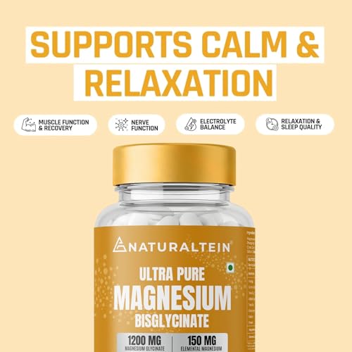 Naturaltein Magnesium Glycinate 1200mg (150mg Elemental) 60 Tablets - Image 7