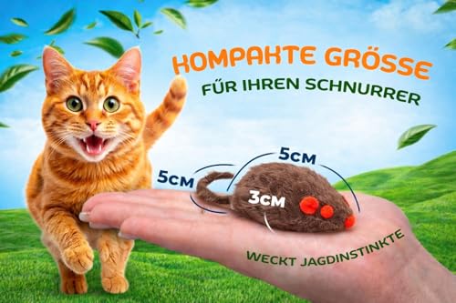 ELANOX 10er Set Spielmäuse Spielmaus 10 Stück mit Glocke I ohne Plastikteile außen (Augen, Nase) in Katzenminze getränkt Katzenspielzeug für alle Katenrassen (10 Stück Mix)