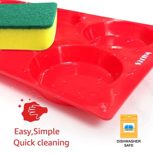 Walfos Silicone Whoopie Pie Baking Pans, Non-Stick Muffin Top Pan Set Of 4. Food Grade And Bpa Free Silicone,Perfect For Muffin, Eggs, Tarts And More, Dishwasher Safe #TOP5