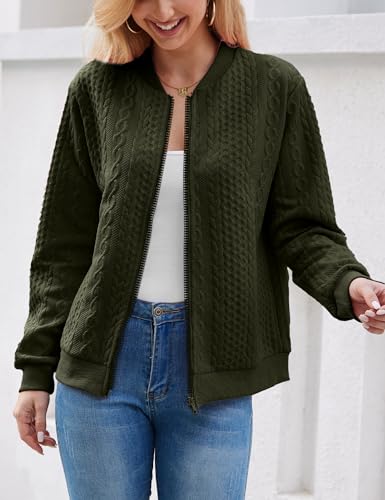 Image of WROLEM Zip Up Sweatshirts for Women Casual Outfits Cardigan Outerwear Trendy Winter Jackets Coat