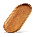 Cobee 19x10,5cm Ovale Holz Serviertablett, Holztablett aus Akazienholz Tablett Klein Holztablett...