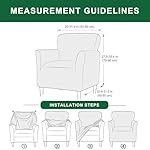 Velvet Banquet Armchair Slipcovers Soft Chair Covers Armchair 1-Piece Stretch Chair Covers for Living Room Nonslip Outdoor Armchair Slipcover Kids Pets Friendly Furniture Protector,Beige Gray - Image 4