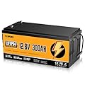 Rvpozwer 12V 300Ah LiFePO4 Lithium Battery, 200A Built-in BMS, 15000+ Deep Cycles, Group 31, Lightweight Lithium Iron Phosphate Battery for RV, Marine, Trolling Motor, Solar, Off-Grid, Home Energy