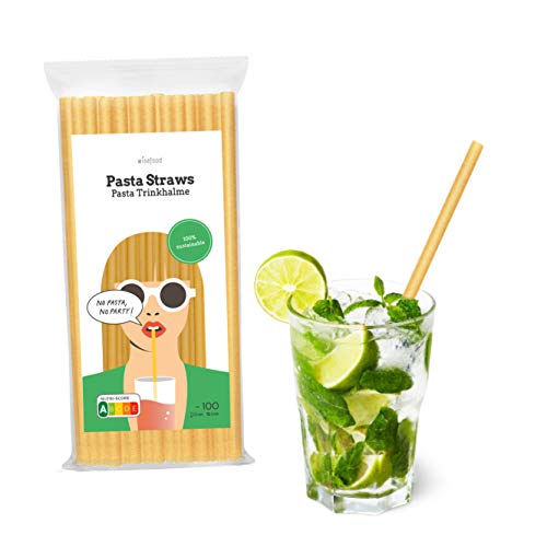 Wisefood - Strohhalm - Makkaroni Nudel Strohhalme - Pasta Straws zur Alternative von Glasstrohhalm Edelstahl-Strohhalm - 22,5cm lang Ø 6mm 100 Stück Cover