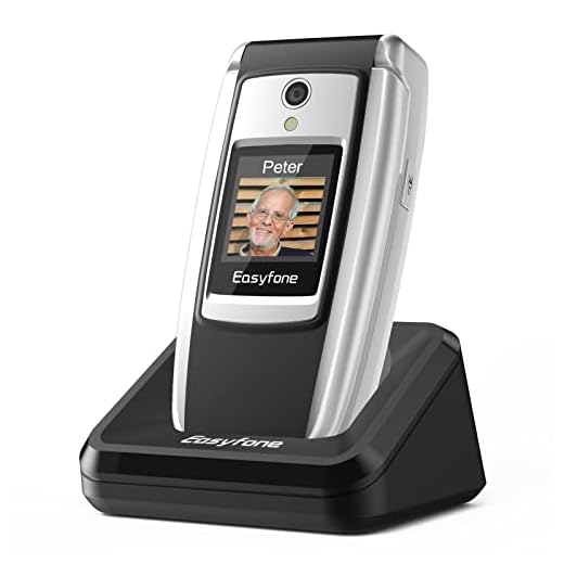 Easyfone T300 4G Classic Big Button Flip Cell Phone for Seniors | Easy-to-Use | Clear Sound | 1500mAh Battery Long Time Standby | SOS Button w/GPS | Unlocked (T-Mobile&MVNOs) | Charging Dock (Black)