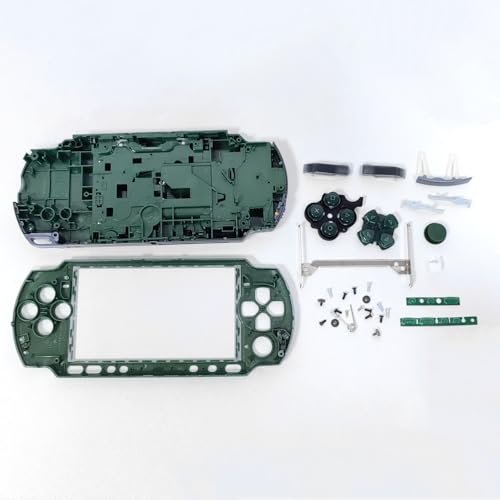 Image of Hzxkqmil Replacement Housing Shell Full Kit Faceplate Case Cover Repair Parts for Sony PSP 3000 PSP3000 Console (Green)