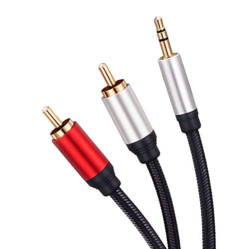 RCA Cable 30Ft, 3.5mm Male to 2RCA Male Stereo Audio Adapter Cable Nylon