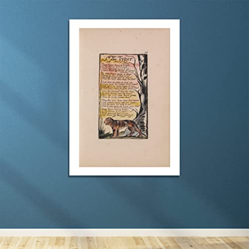 Poster William Blake The Tyger grand format sans reflets pour mur vide