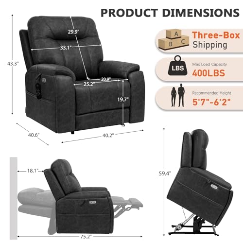 Sillón Plegable Negro miniatura 3