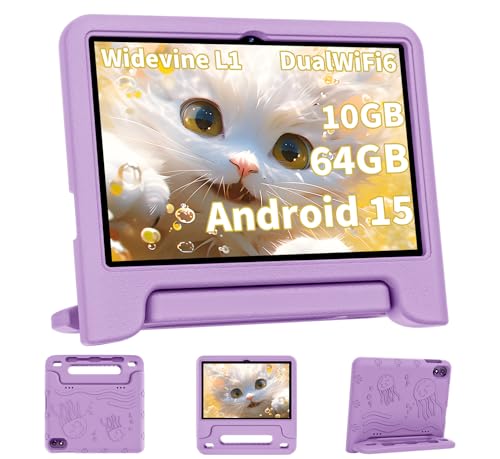 Image of COLORROOM 2026 Upgraded Android 15 Tablet, 10inch Kids Tablet, Octa-core CPU, 10GB+64GB+1TB Expand Tablets for Kids with Kids Space, Parental Control, 6000mAh Big Battery,Touchscreen Tableta (Purple)
