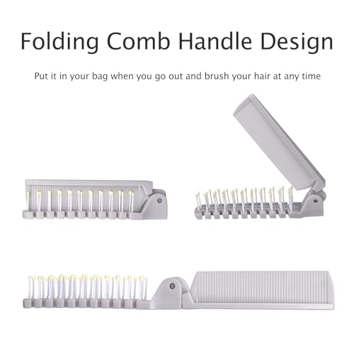 2 Piece Folding Hair Brush Set, Portable Travel-Friendly Comb – Small, Foldable for Purses – Mini Pocket Brush for Women and Girls – Anti-Static Double-Sided Compact Hair Comb - Image 4