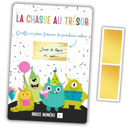 Chasse au Trésor à Gratter pour Goûter ou Fête d'Anniversaire - Activité Intérieur / Extérieur Vacances Jeux pour Enfant 5-12 Ans - Thème Monstre - 10...
