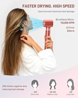 HITTIONA Sèche Cheveux & Air Styler, 5 en 1 Brosse Soufflante avec Séchage Rapide, Sans Dommages Causés par Volumisation, Bouclage, Lisser, Trousse de Rangement Offerte - Idée Cadeau Parfaite