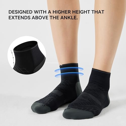 CS CELERSPORT 2/5 Pairs Ankle Compression Socks for Men and Women Running Athletic Socks4