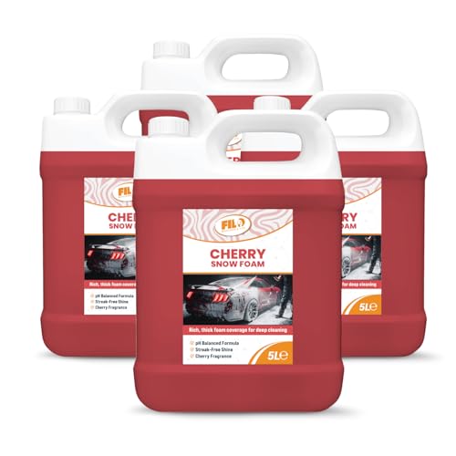 FILO Cherry Snow Foam Car Shampoo 4x5L – Car Wash Shampoo for Pre-Wash Cleaning, Thick Foaming, Non-Caustic, Streak-Free & Paint Safe